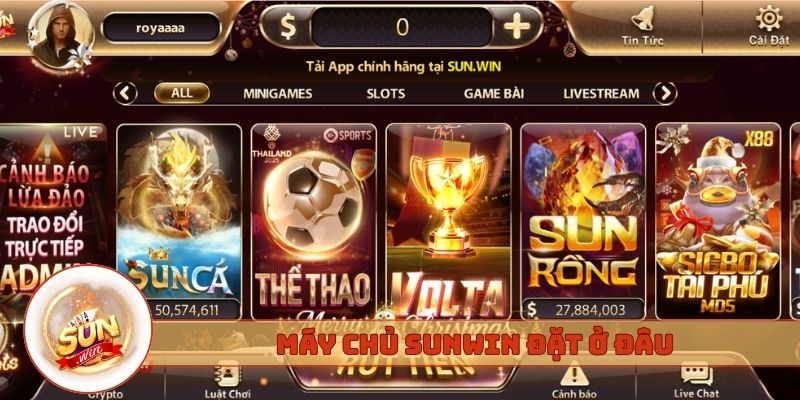 máy chủ Sunwin đặt ở đâu